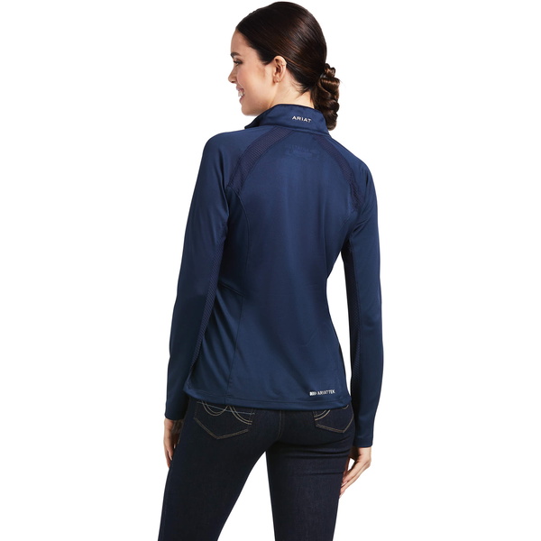 Ariat Womens Sunstopper 2 . 0 1 / 4 Zip Base Layer Top - Navy